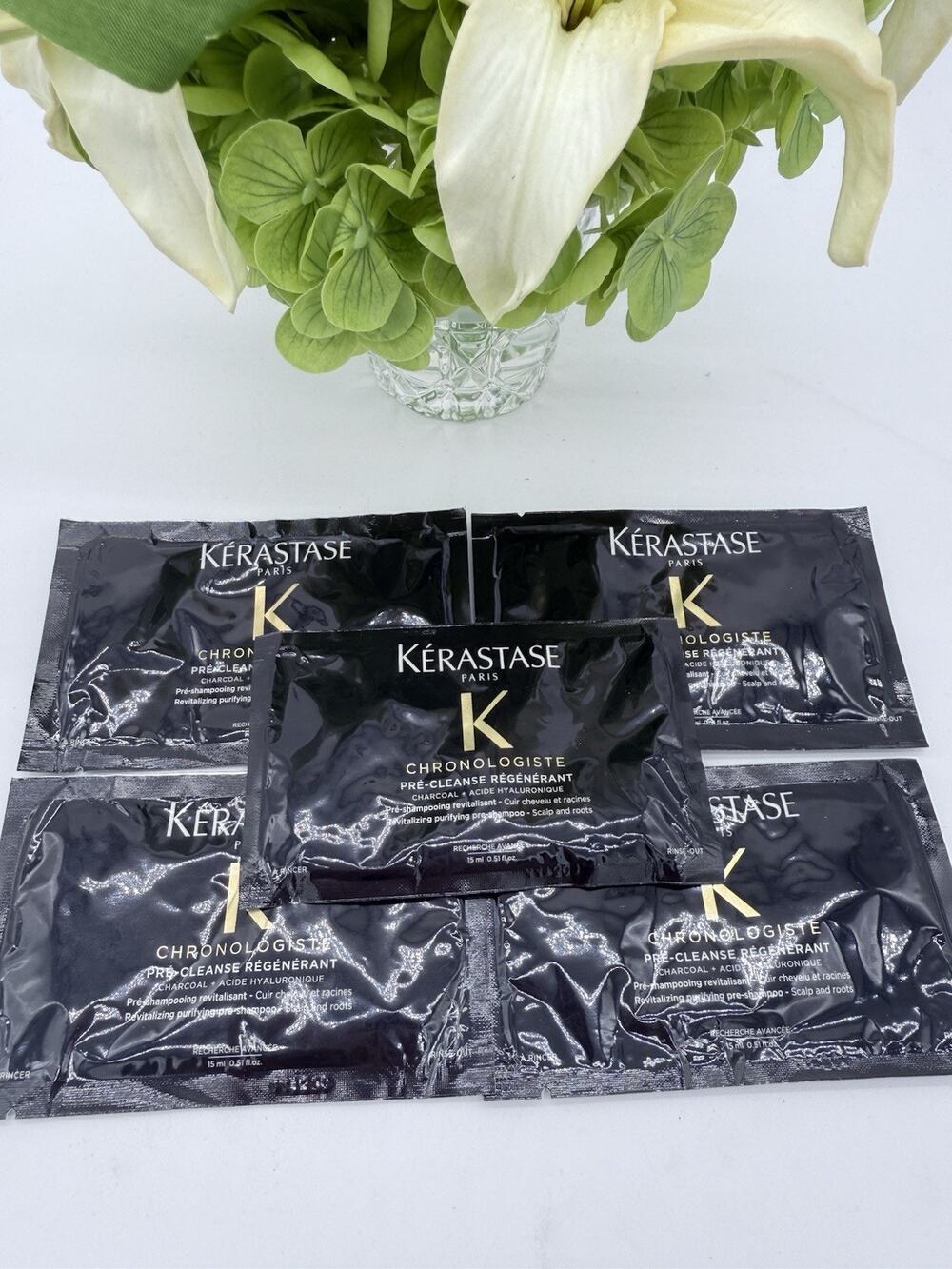 5 Kerastase Chronologiste Pre-Cleanse Regenerant Purifying Pre-Shampoo .5oz Each
